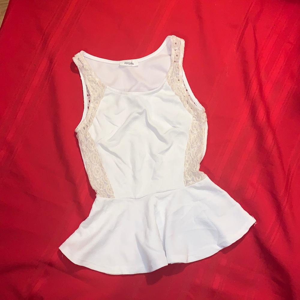 White Poplin Lacy Top